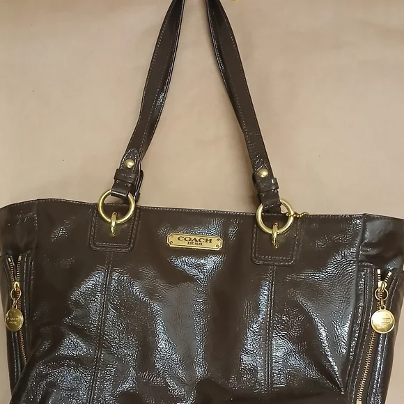 Coach Brown Leather Tote Bag - Picture 9 of 12